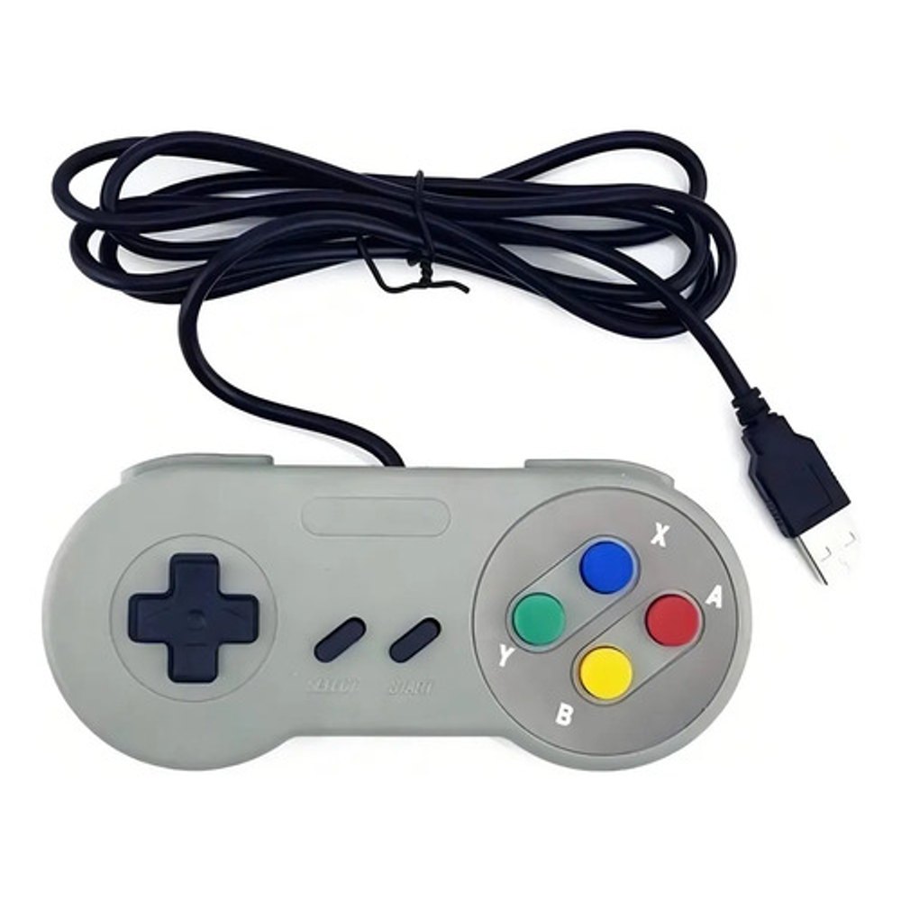 Controle Altomex XBW-01 USB Estilo Retrô SNES para PC e Emulador - Preto