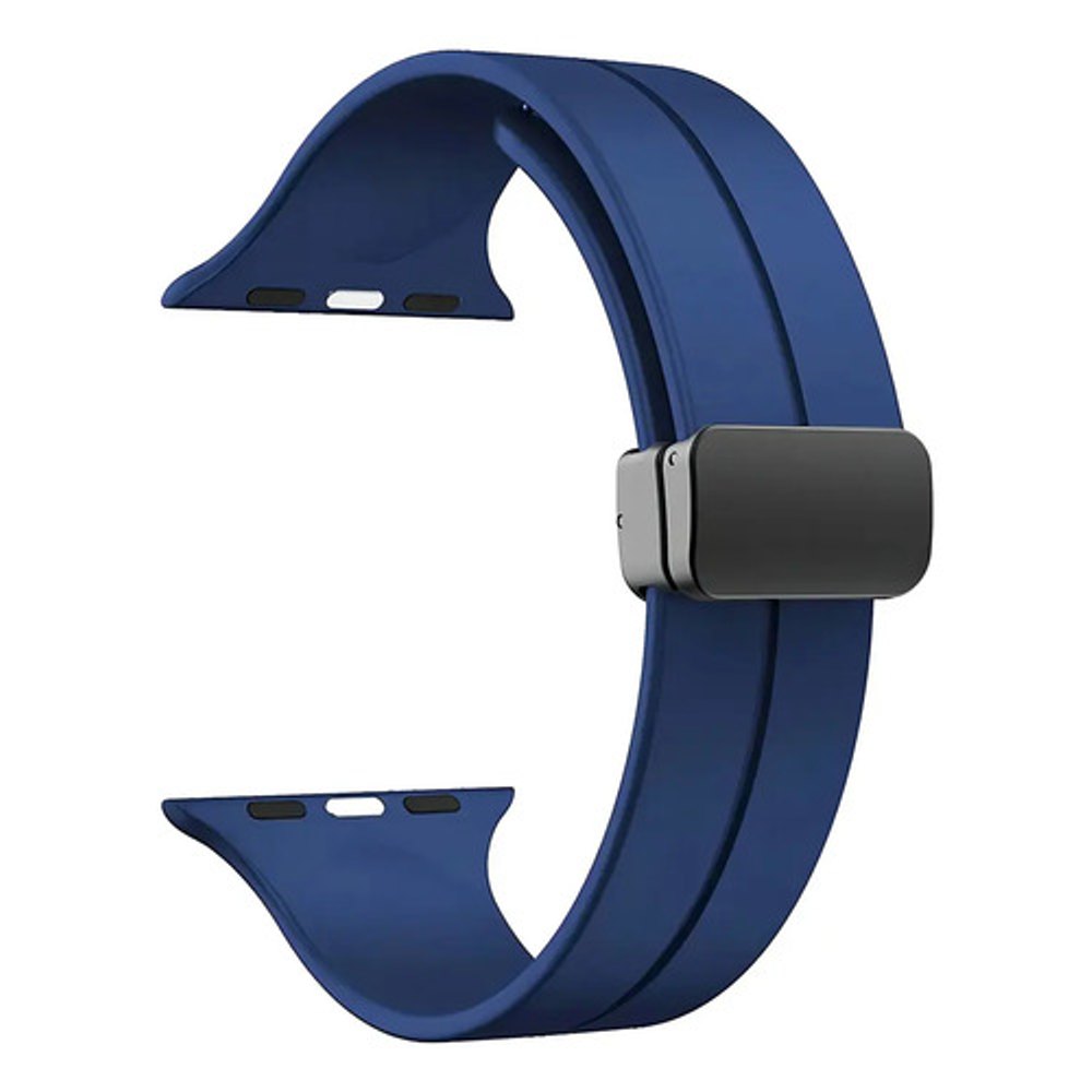 Pulseira Magnética Silicone Para Apple Watch 42-49mm Azul