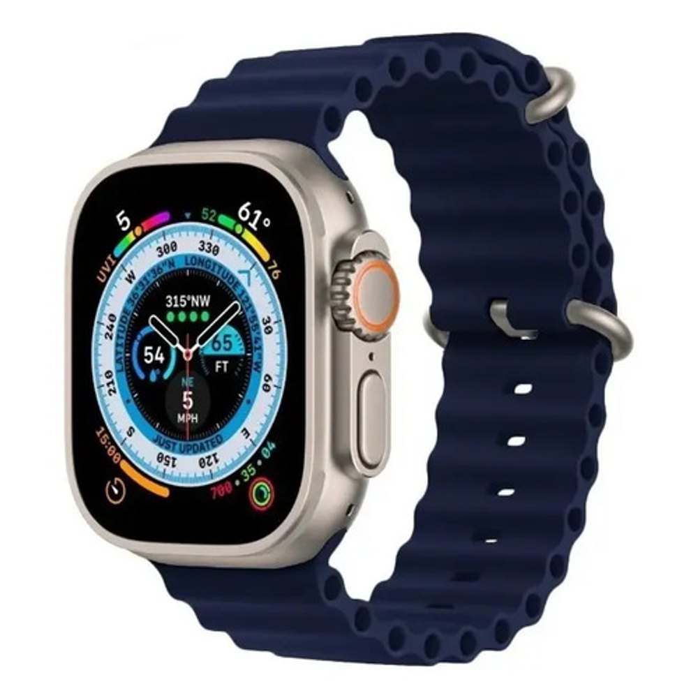 Pulseira Oceano Silicone Para Apple Watch 38-41mm Azul