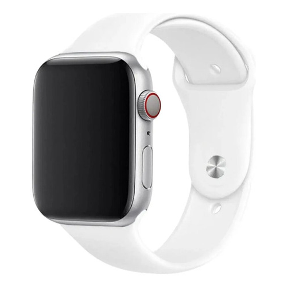 Pulseira Esportiva Silicone Para Apple Watch 42-49mm Branca