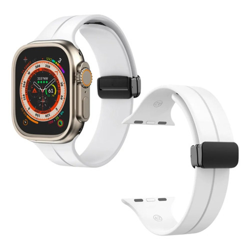 Pulseira Magnética Silicone Para Apple Watch 42-49mm Branca