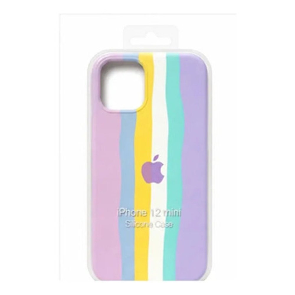 Capa de Silicone Arco-Íris para iPhone 12 Mini
