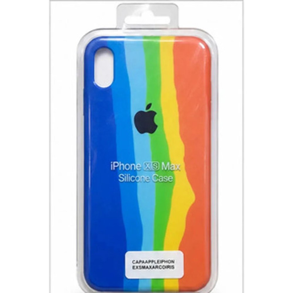 Capa Apple Silicone iPhone XS Max Arco-iris