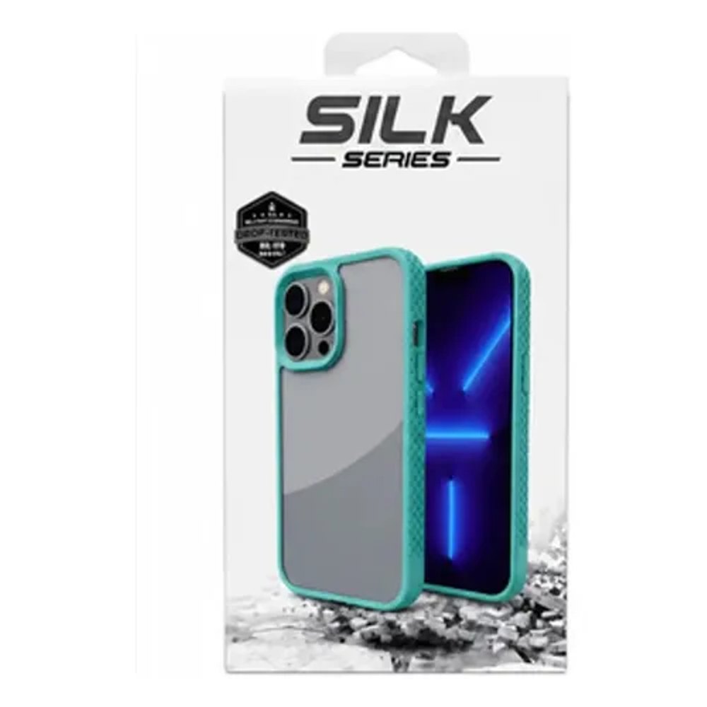 Capa iPhone 12 Pro Transparente Borda Azul Claro
