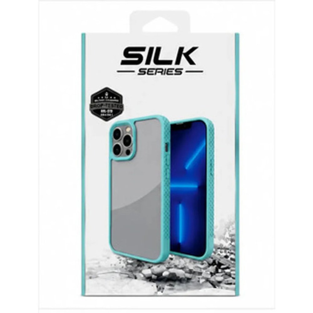 Capa iPhone 12 Pro Max Transparente Borda Azul Claro