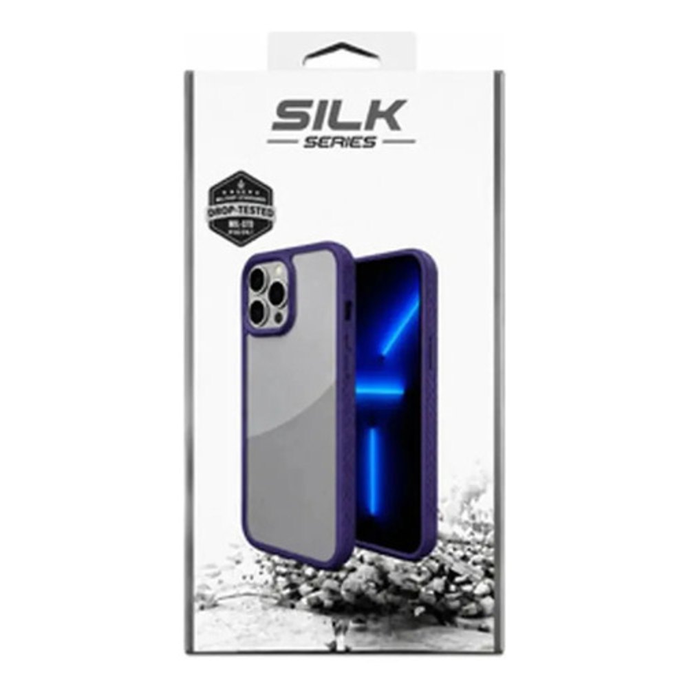 Capa iPhone 13 Pro Transparente com Borda Roxa
