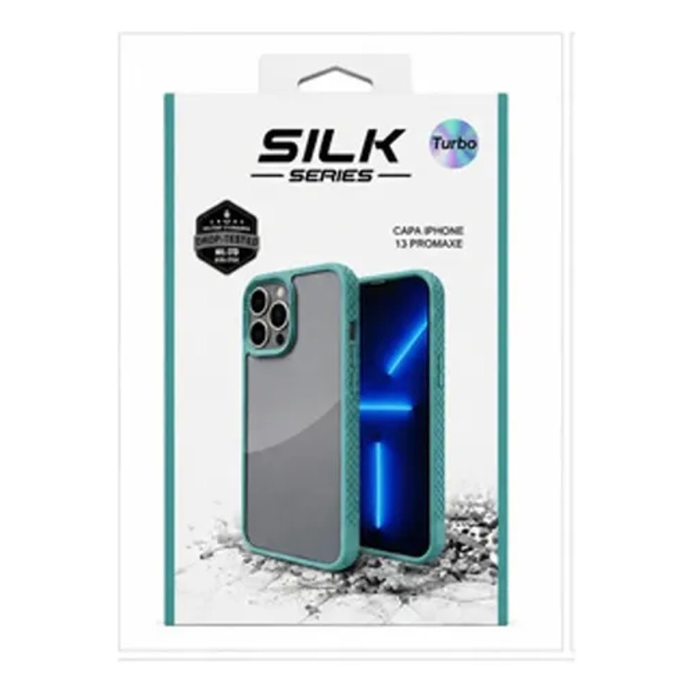 Capa iPhone 13 Pro Max Borda Azul Claro
