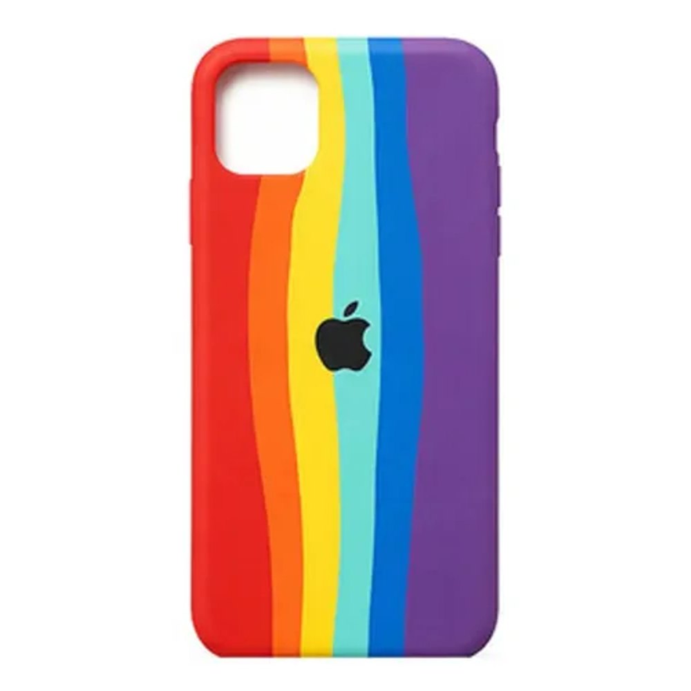 Capa de Silicone Arco-Íris para iPhone 11