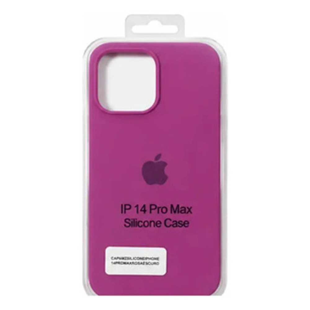 Capa de Silicone para iPhone 14 Pro Max - Rosa Escuro