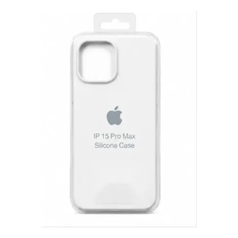 Capa de Silicone para iPhone 15 Pro Max - Branco