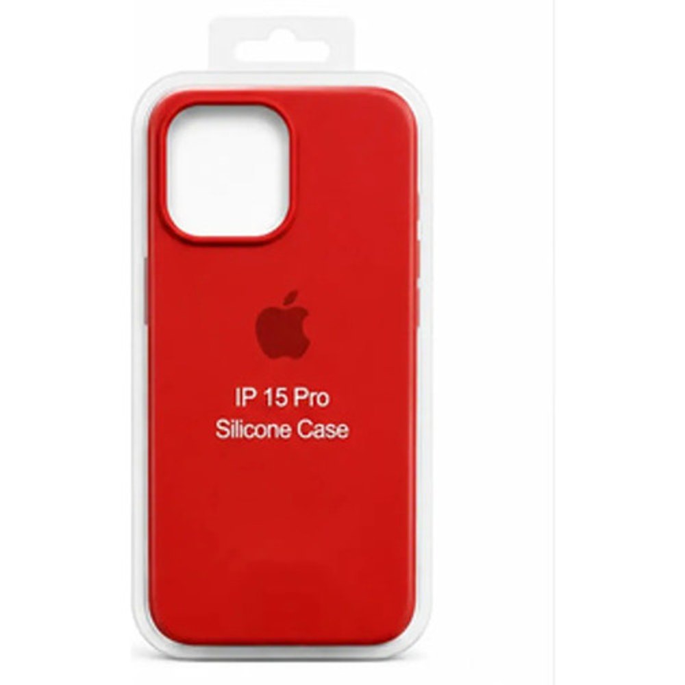 Capa de Silicone para iPhone 15 Pro - Vermelho