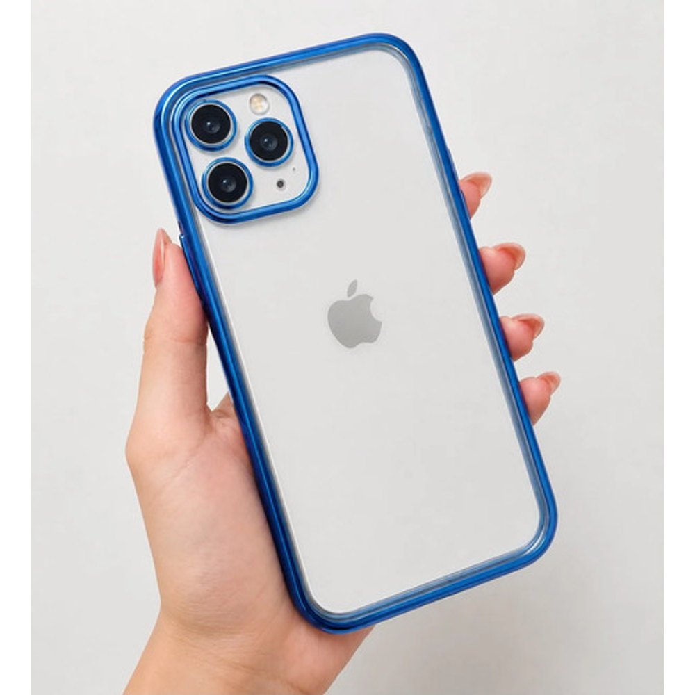 Capa Silicone Fosca para iPhone 11 Pro - Borda Azul