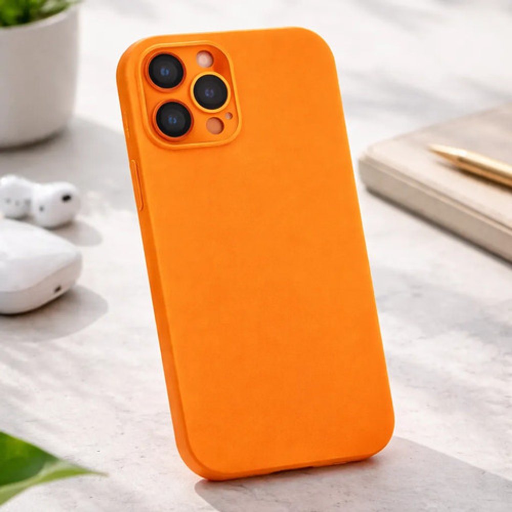 Capa de Silicone para iPhone 13 Pro Max - Laranja Fluorescente