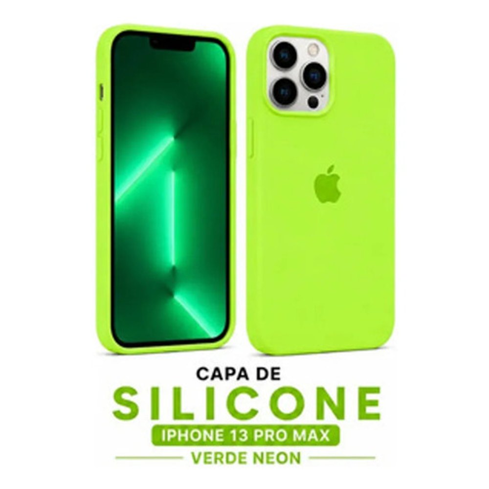 Capa de Silicone para iPhone 13 Pro Max - Verde Neon