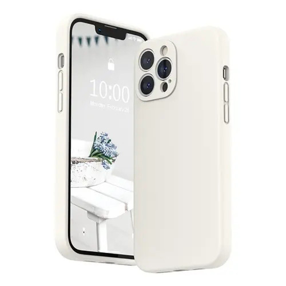Capa de Silicone para iPhone 14 Pro - Branco