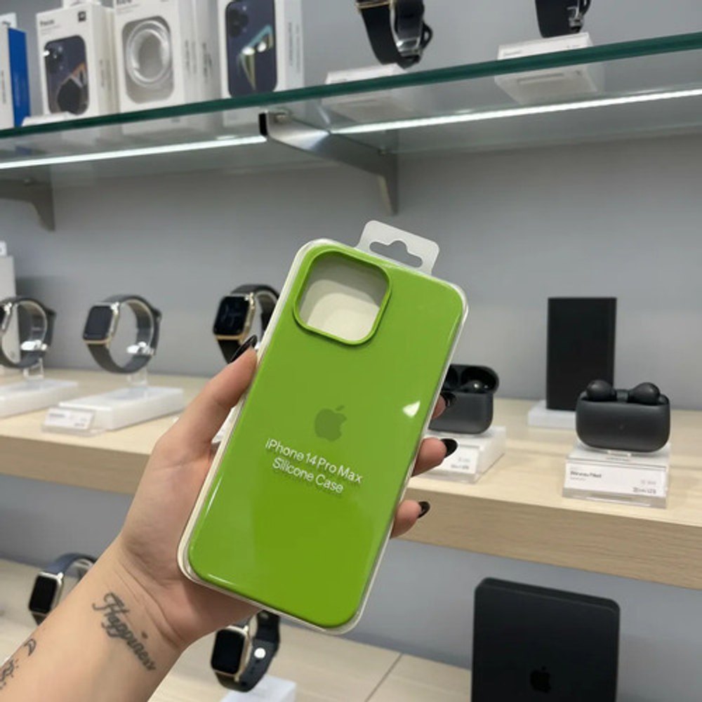 Capa de Silicone para iPhone 14 Pro Max - Verde Claro