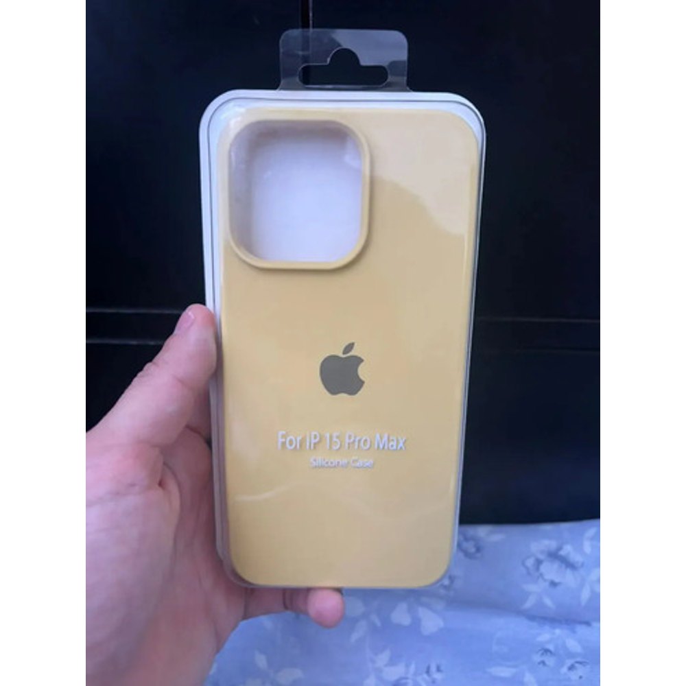 Capa de Silicone para iPhone 15 Pro Max - Amarelo