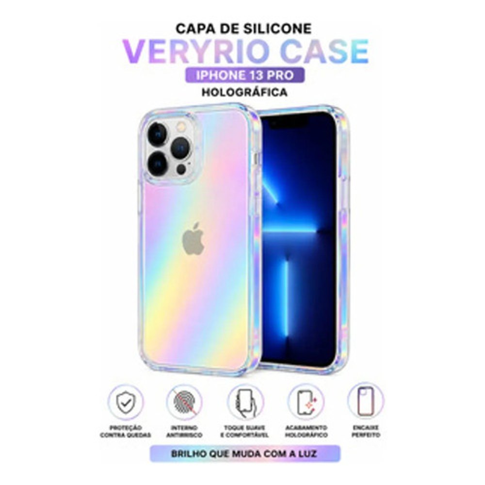 Capa de Silicone Holográfica para iPhone 13 Pro