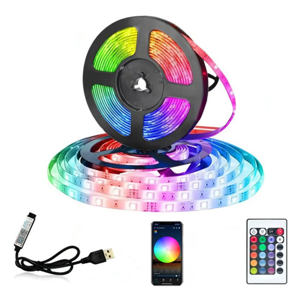 Fita LED 5m RGB 5050 Bluetooth com App e Proteção IP65