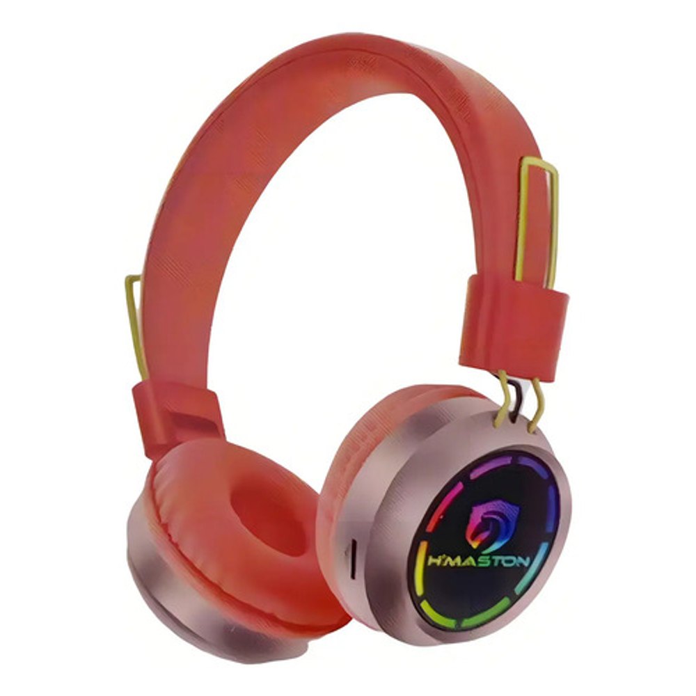 Fone Gamer Bluetooth SN03 com Microfone e LED Rosa