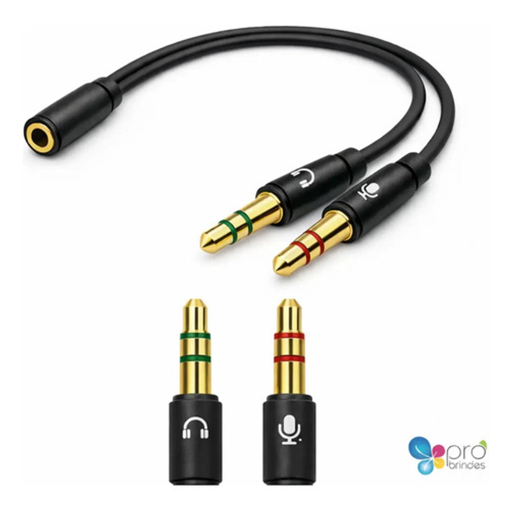 Cabo Adaptador de Áudio It-Blue P3 Macho para P2 Fêmea - Preto