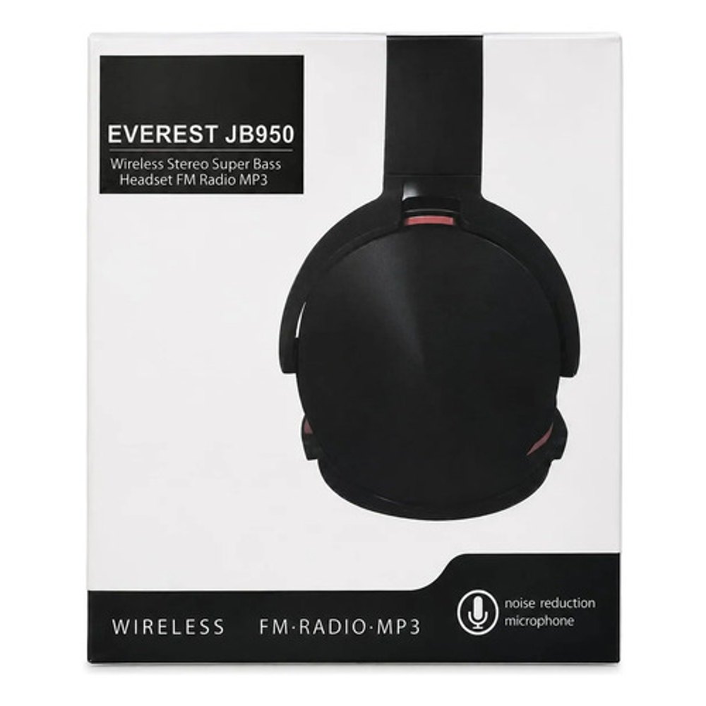 Fone de Ouvido Headphone Everest JB950 Bluetooth com Rádio FM e MP3 - Preto
