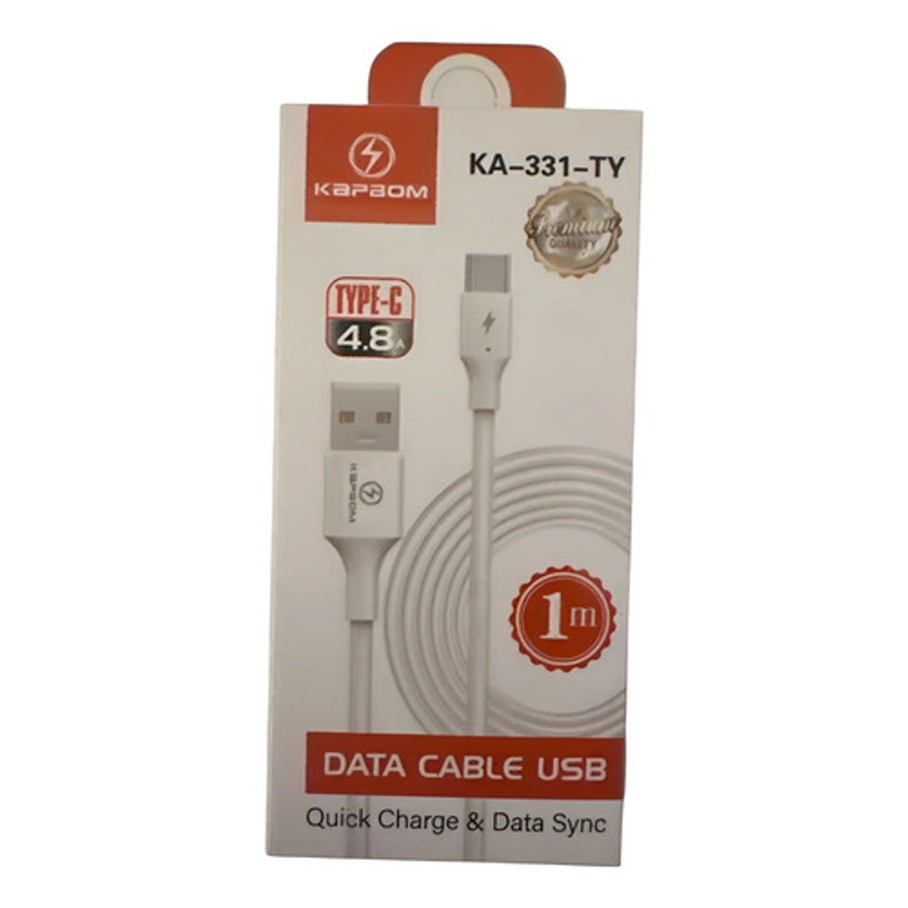Cabo USB Tipo C Kapbom Carregamento Rápido 4.8A - 1 Metro