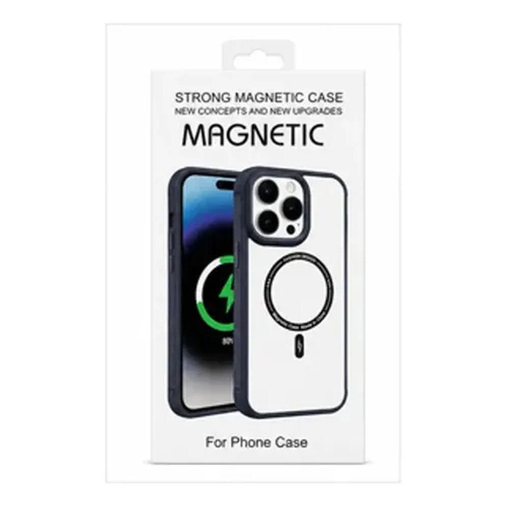 Capa Magnética iPhone 11 Transparente Borda Roxa