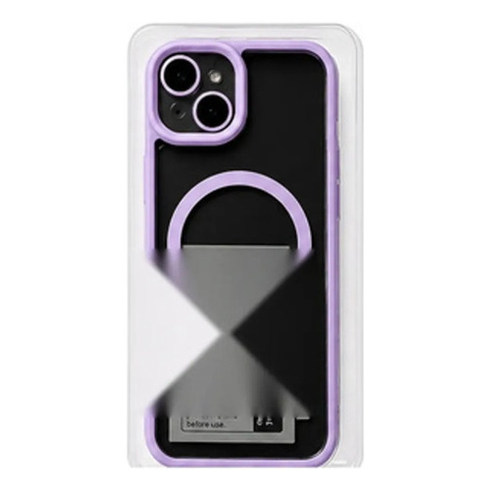 Capa Magnética Turbo iPhone 15 Transparente Borda Roxo