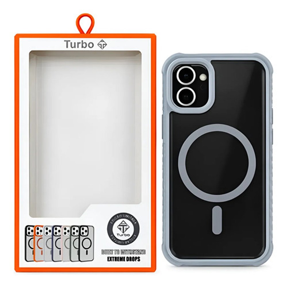 Capa Magnetica Turbo iPhone 11 Transparente Borda Cinza