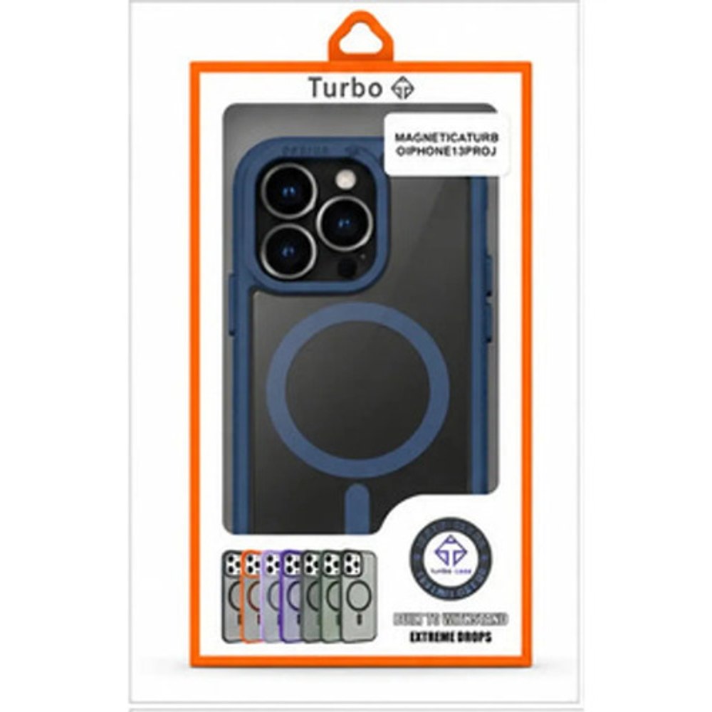 Capa Magnetica Turbo iPhone 13 Pro Transparente Azul Escuro