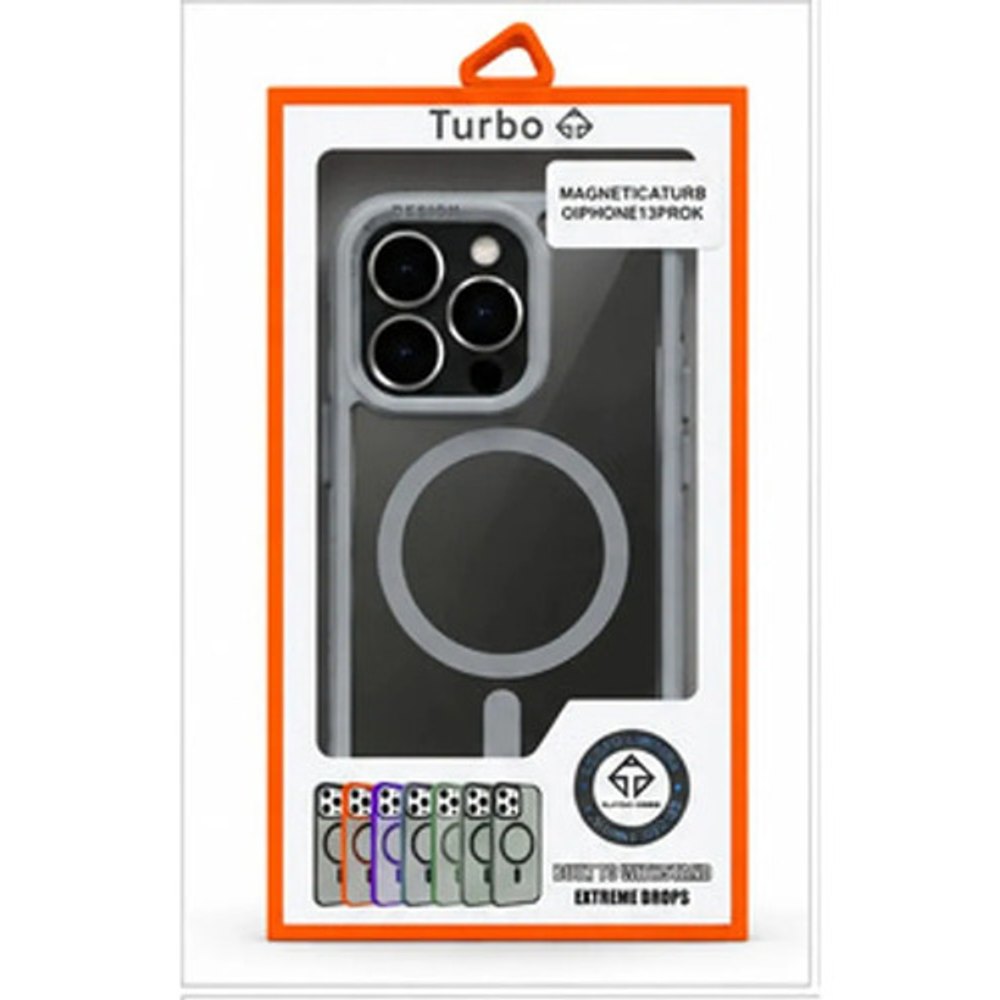 Capa Magnetica Turbo iPhone 13 Pro Transparente Cinza