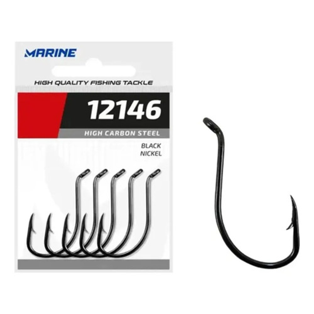 Anzol Marine Black Nickel N8 - Pacote com 50 unidades