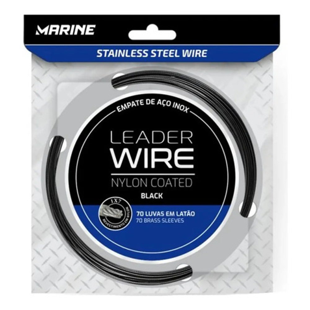 Leader de Aço Revestido com Nylon em Rolo Marine Sports 90lb 10m + 90 Luvas