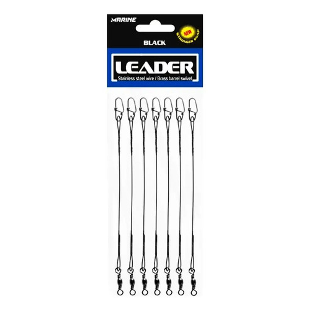 Chicote Leader de Aço Marine Sports Nº 6 com Snap e Girador - Kit 100 Unidades
