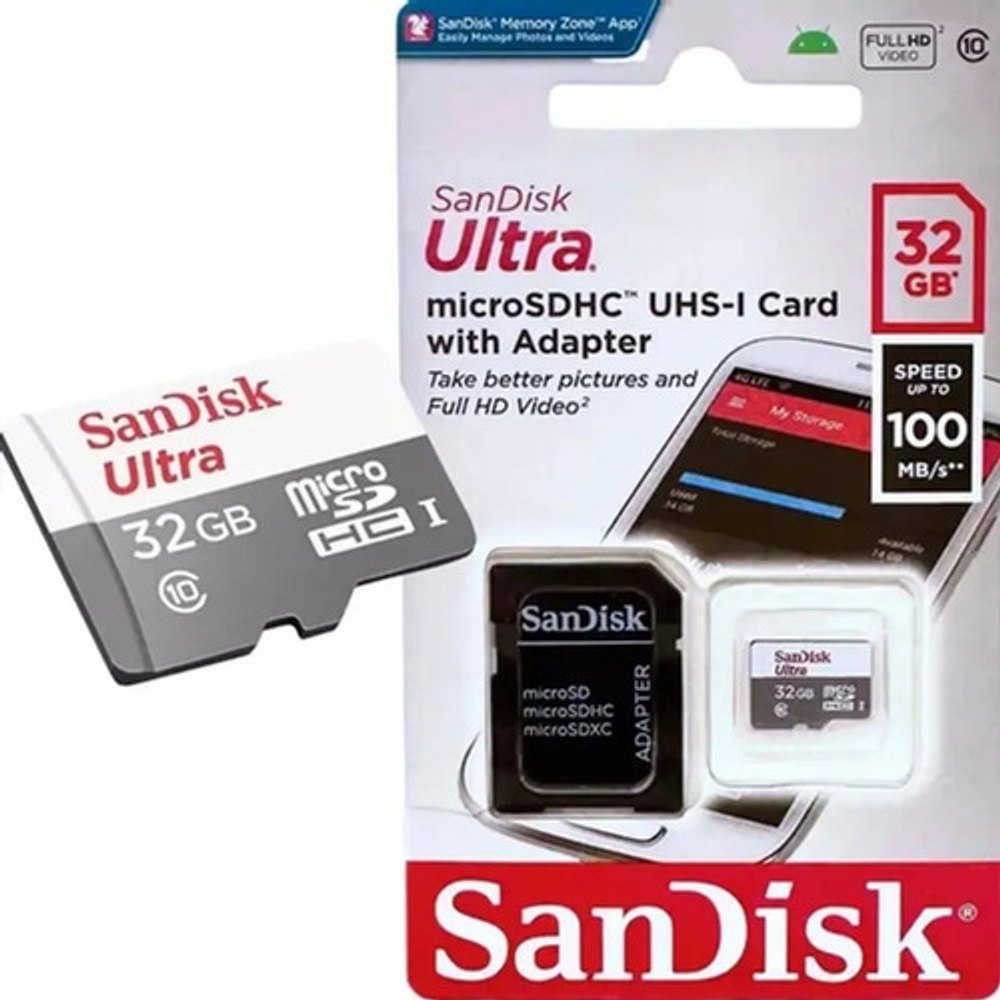 Cartão de Memória SanDisk Ultra Micro SD 32GB c/ Adaptador