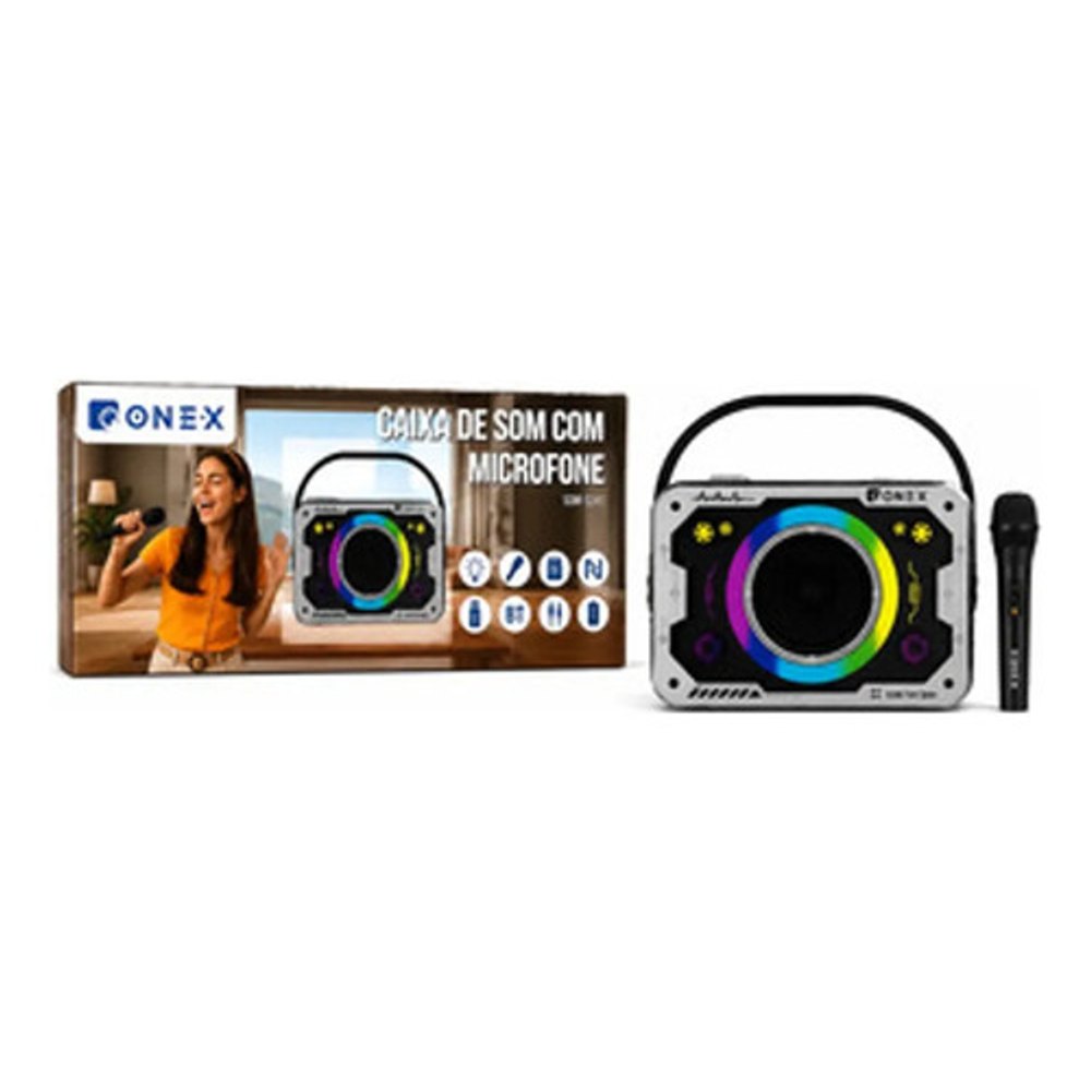 Caixa de Som Onex com Microfone SOM-0241 Preta