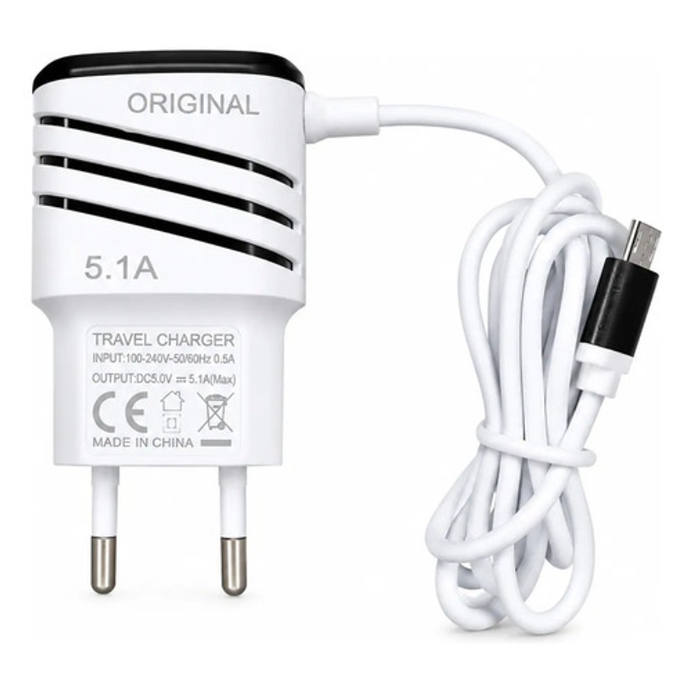 Carregador de Parede Altomex AL-9006 3.6A Turbo com Cabo Micro USB V8 - Preto