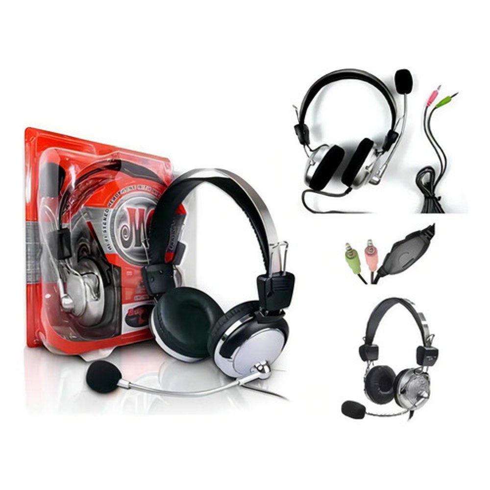 Fone de Ouvido Headphone Super Bass F-301 com Microfone e Duplo Plugue P2 - para PC